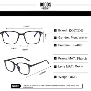 Vintage Anti-Blue Light Square Eyeglasses Men and Women Optical Myopia Plastic Glasses Frame Computer Eyewear