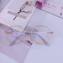 Load image into Gallery viewer, Vintage Anti Blue light Glasses Frame Octagonal Lens Myopia Optical Mirror Simple Metal Women Men Transparent Eyewear Frames