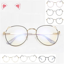 Load image into Gallery viewer, Vintage Anti Blue light Glasses Frame Round Lens Myopia Optical Mirror Simple Metal Women Men Transparent Eyewear Frames