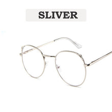 Load image into Gallery viewer, Vintage Anti Blue light Glasses Frame Round Lens Myopia Optical Mirror Simple Metal Women Men Transparent Eyewear Frames