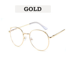 Load image into Gallery viewer, Vintage Anti Blue light Glasses Frame Round Lens Myopia Optical Mirror Simple Metal Women Men Transparent Eyewear Frames