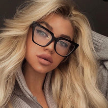 Load image into Gallery viewer, Vintage Anti-blue Light Cat Eye Glasses Frame For Women Square Metal Interlayer Square Computer Eyeglasses Female Shades