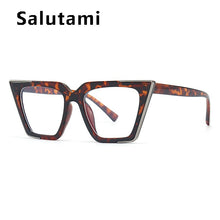 Load image into Gallery viewer, Vintage Anti-blue Light Cat Eye Glasses Frame For Women Square Metal Interlayer Square Computer Eyeglasses Female Shades