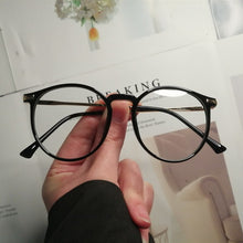 Load image into Gallery viewer, Vintage Art Metal Flat Mirror Eyeglasses Female Small Face Anti-blue Light Plain Polygonal Transparent Glasses Frame