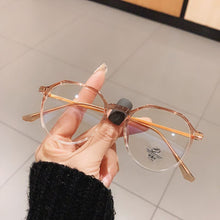 Load image into Gallery viewer, Vintage Art Metal Flat Mirror Eyeglasses Female Small Face Anti-blue Light Plain Polygonal Transparent Glasses Frame