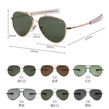 Load image into Gallery viewer, Vintage Aviation Sunglasses for Men  American Army Military Optical AO Sun Glasses Women Oculos de sol masculino