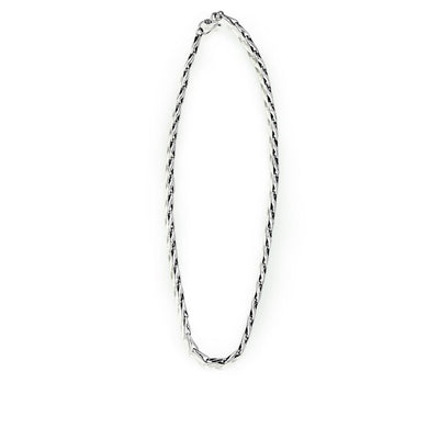 Vintage Barleycorn Bud Seed 925 Sterling Silver Men Chain Necklace