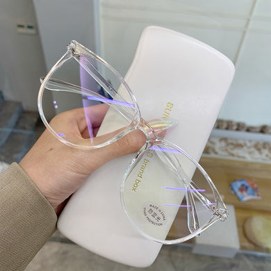 Vintage Big Frame Round Glasses Women Brand Designer Transparent Eyeglasses Anti-blue Light Lens Clear Eyewear