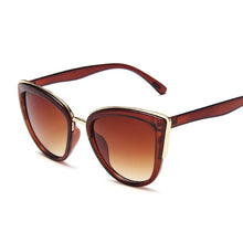 Carica l'immagine nel visualizzatore di Gallery, Occhiali da sole vintage cat eye neri da donna triangolari design cateye occhiali da sole da donna lenti leopardate occhiali a specchio sexy carini 