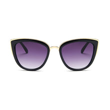 Carica l'immagine nel visualizzatore di Gallery, Occhiali da sole vintage cat eye neri da donna triangolari design cateye occhiali da sole da donna lenti leopardate occhiali a specchio sexy carini 