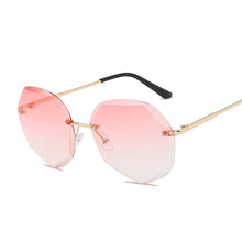 Load image into Gallery viewer, Vintage Black Rimless Sunglasses Women  Gradient Sun Glasses Female Metal Frameless Polygon Big Frame Oculos De Sol