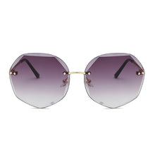 Load image into Gallery viewer, Vintage Black Rimless Sunglasses Women  Gradient Sun Glasses Female Metal Frameless Polygon Big Frame Oculos De Sol
