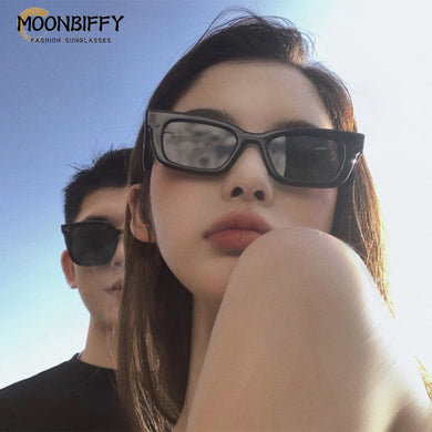 Vintage Black Square Sunglasses Famous Brand Small Rectangle Sun Glasses Jennie Style Hip Pop Eyeglasses Female Oculos De Sol