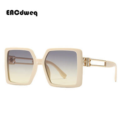 Vintage Brand Designer Square Sunglasses For Women 2023 Brand Oversized Sun Glasses Men One Piece  Shades