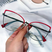 Load image into Gallery viewer, Vintage Cat Ete Anti-blue Light Eyeglasses For Women Unique Alloy Patchwork Pink Purple Computer Glasses Frame Female Shades