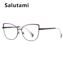 Load image into Gallery viewer, Vintage Cat Ete Anti-blue Light Eyeglasses For Women Unique Alloy Patchwork Pink Purple Computer Glasses Frame Female Shades