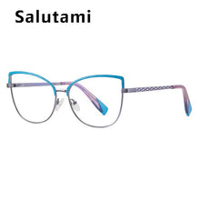 Load image into Gallery viewer, Vintage Cat Ete Anti-blue Light Eyeglasses For Women Unique Alloy Patchwork Pink Purple Computer Glasses Frame Female Shades