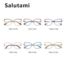 Load image into Gallery viewer, Vintage Cat Ete Anti-blue Light Eyeglasses For Women Unique Alloy Patchwork Pink Purple Computer Glasses Frame Female Shades