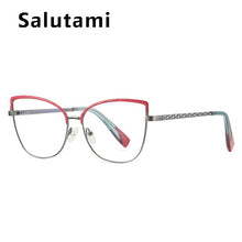 Load image into Gallery viewer, Vintage Cat Ete Anti-blue Light Eyeglasses For Women Unique Alloy Patchwork Pink Purple Computer Glasses Frame Female Shades