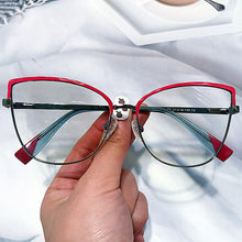 Load image into Gallery viewer, Vintage Cat Ete Anti-blue Light Eyeglasses For Women Unique Alloy Patchwork Pink Purple Computer Glasses Frame Female Shades