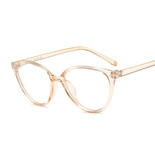 Load image into Gallery viewer, Vintage Cat Eye Anti Blue Light Glasses Frame Lens Myopia Optical Mirror Simple Metal Women Men Transparent Eyewear Frames