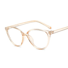 Load image into Gallery viewer, Vintage Cat Eye Anti Blue Light Glasses Frame Lens Myopia Optical Mirror Simple Metal Women Men Transparent Eyewear Frames