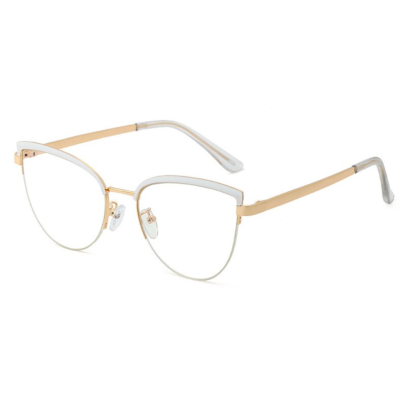 Vintage Cat Eye Anti-blue Light Metal Glasses Frames Optical Computer Glasses Women Spectacles Eyewear Eyeglasses