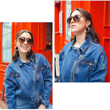 Load image into Gallery viewer, Vintage Cat Eye Polarized Sunglasses Women 2023 Tortoise Brown Retro Round Mirrored Lens gafas de sol mujer 4171
