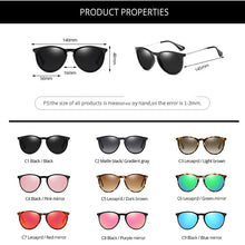 Load image into Gallery viewer, Vintage Cat Eye Polarized Sunglasses Women 2023 Tortoise Brown Retro Round Mirrored Lens gafas de sol mujer 4171