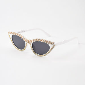 Vintage Cat Eye Rhinestones Sunglasses Women 2023  Small Frames Diamond Sun Glasses Unique Shades Oculos De Sol Feminino