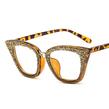 Load image into Gallery viewer, Vintage Cat Eye Sunglasses Women Bling Diamond Men Female Sun Glasses Cateye Bling  Metal Glasses Clear Lens Eyewear Gafas