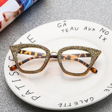 Load image into Gallery viewer, Vintage Cat Eye Sunglasses Women Bling Diamond Men Female Sun Glasses Cateye Bling  Metal Glasses Clear Lens Eyewear Gafas