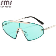 Load image into Gallery viewer, Vintage Cat Eye Sunglasses Women Men Men Retro Punk Sunglasses One Piece Eyeglasses  Brand Designer Sun Glasses Steampunk
