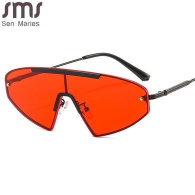 Vintage Cat Eye Sunglasses Women Men Men Retro Punk Sunglasses One Piece Eyeglasses  Brand Designer Sun Glasses Steampunk