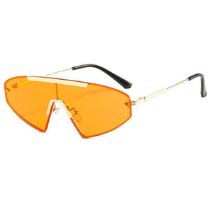 Vintage Cat Eye Sunglasses Women Men Men Retro Punk Sunglasses One Piece Eyeglasses  Brand Designer Sun Glasses Steampunk