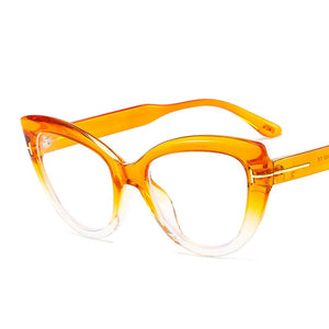 Vintage Cateye Sunglasses Women Retro Big Cat Eye Sun Glasses Brand Designer Transparent Lens Eyeglasses Female Oculos De Sol