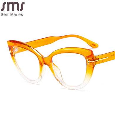 Vintage Cateye Sunglasses Women Retro Big Cat Eye Sun Glasses Brand Designer Transparent Lens Eyeglasses Female Oculos De Sol