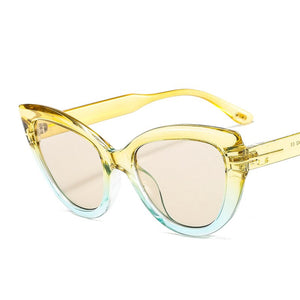Vintage Cateye Sunglasses Women Retro Big Cat Eye Sun Glasses Brand Designer Transparent Lens Eyeglasses Female Oculos De Sol