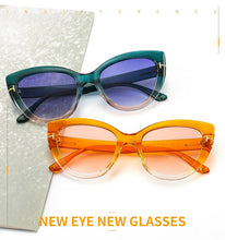 Load image into Gallery viewer, Vintage Cateye Sunglasses Women Retro Big Cat Eye Sun Glasses Brand Designer Transparent Lens Eyeglasses Female Oculos De Sol