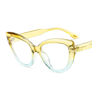 Vintage Cateye Sunglasses Women Retro Big Cat Eye Sun Glasses Brand Designer Transparent Lens Eyeglasses Female Oculos De Sol