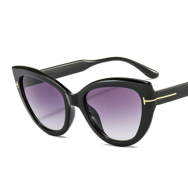 Vintage Cateye Sunglasses Women Retro Big Cat Eye Sun Glasses Brand Designer Transparent Lens Eyeglasses Female Oculos De Sol