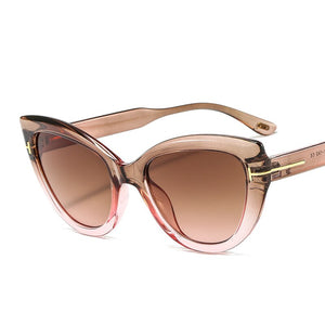 Vintage Cateye Sunglasses Women Retro Big Cat Eye Sun Glasses Brand Designer Transparent Lens Eyeglasses Female Oculos De Sol
