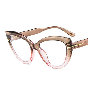 Vintage Cateye Sunglasses Women Retro Big Cat Eye Sun Glasses Brand Designer Transparent Lens Eyeglasses Female Oculos De Sol