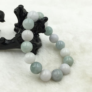 Vintage Certified Grade A Genuine Natural Green Jadeite stone Bracelet Bangle 13~14mm jade bead