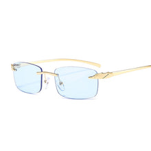 Load image into Gallery viewer, Vintage Cheetah Rimless Square Sunglasses Women Ocean Lens  Sun Glasses Male Brand Designer Rectangle Men Oculos De Sol