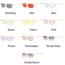 Load image into Gallery viewer, Vintage Cheetah Rimless Square Sunglasses Women Ocean Lens  Sun Glasses Male Brand Designer Rectangle Men Oculos De Sol