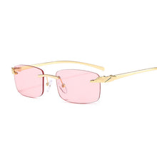 Load image into Gallery viewer, Vintage Cheetah Rimless Square Sunglasses Women Ocean Lens  Sun Glasses Male Brand Designer Rectangle Men Oculos De Sol