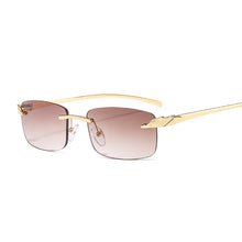 Load image into Gallery viewer, Vintage Cheetah Rimless Square Sunglasses Women Ocean Lens  Sun Glasses Male Brand Designer Rectangle Men Oculos De Sol