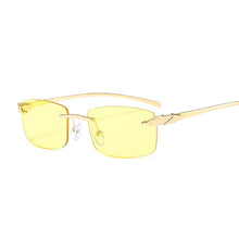 Load image into Gallery viewer, Vintage Cheetah Rimless Square Sunglasses Women Ocean Lens  Sun Glasses Male Brand Designer Rectangle Men Oculos De Sol