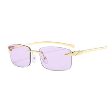Load image into Gallery viewer, Vintage Cheetah Rimless Square Sunglasses Women Ocean Lens  Sun Glasses Male Brand Designer Rectangle Men Oculos De Sol